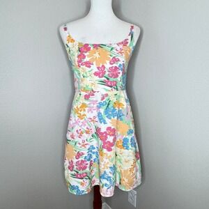 OLD NAVY Linen Blend Pastel Floral Mini Sundress SMALL Pockets Summer‎ Beach